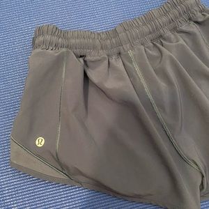 “dusty” blue Lululemon shorts